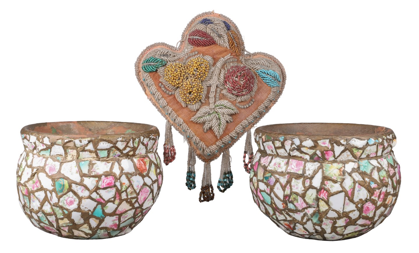 Mosaid pottery planters and