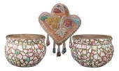 Mosaid pottery planters and Ir