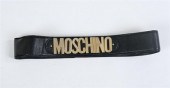 MOSCHINO BLACK LEATHER BELT. W