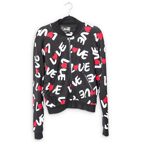 MOSCHINO LOVE PRINT ZIP UP COTTON