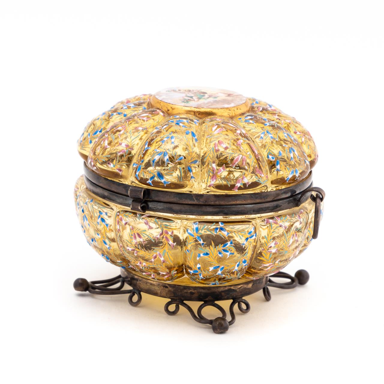 MOSER AMBER GLASS ENAMELED
