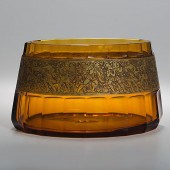 Moser Amber Glass Vase Contine