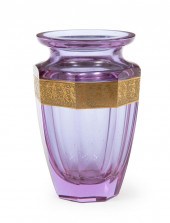 MOSER ART GLASS AMETHYST VASEM