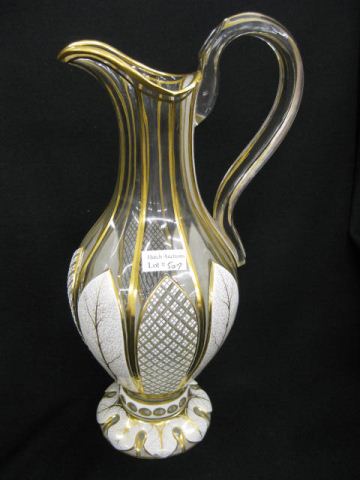 Moser Art Glass Pitcher white