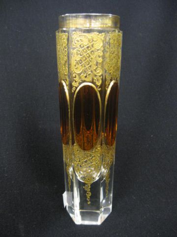 Moser Art Glass Vase amber