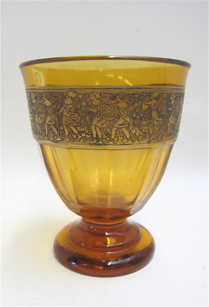 MOSER ART GLASS VASE amber glass