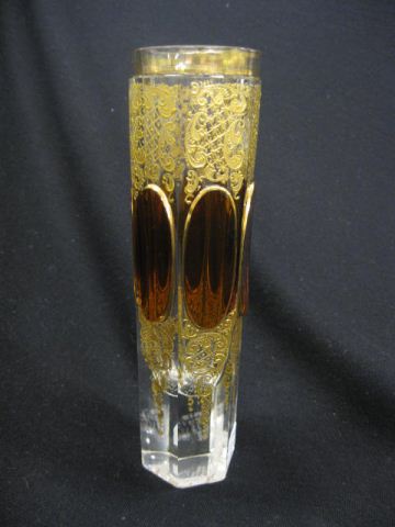 Moser Art Glass Vase topaz oval