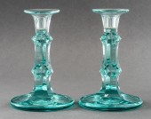 MOSER CZECH GLASS CANDLESTICKS