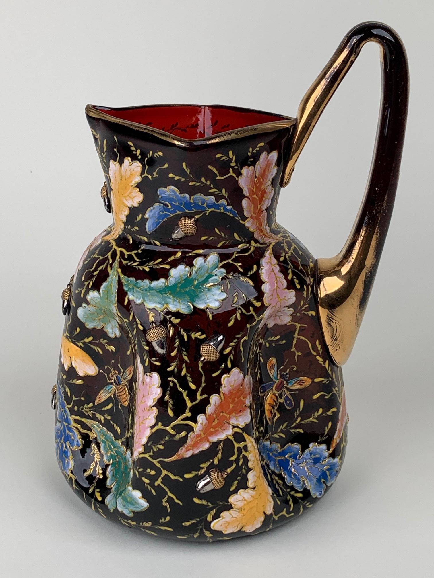 MOSER ENAMEL CRANBERRY GLASS