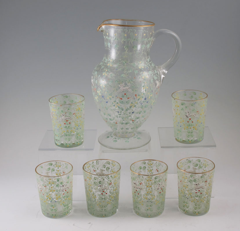 MOSER ENAMELED JUICE SET: 7 piece