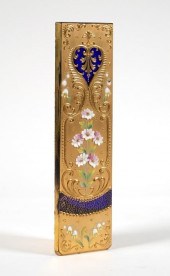 MOSER GILT ENAMEL FLORAL TRIAN