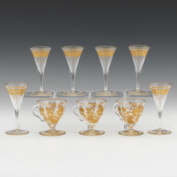 MOSER GILT GLASS CUPS  Clear