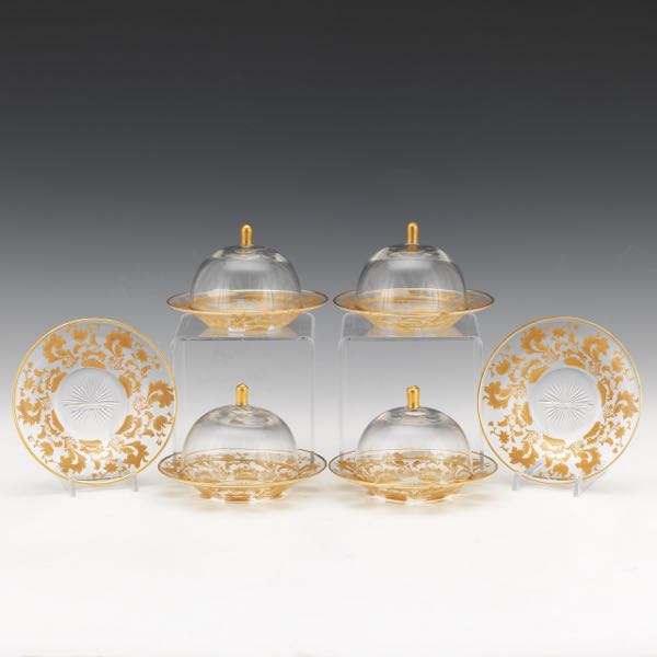 MOSER GILT GLASS DOMED BUTTER