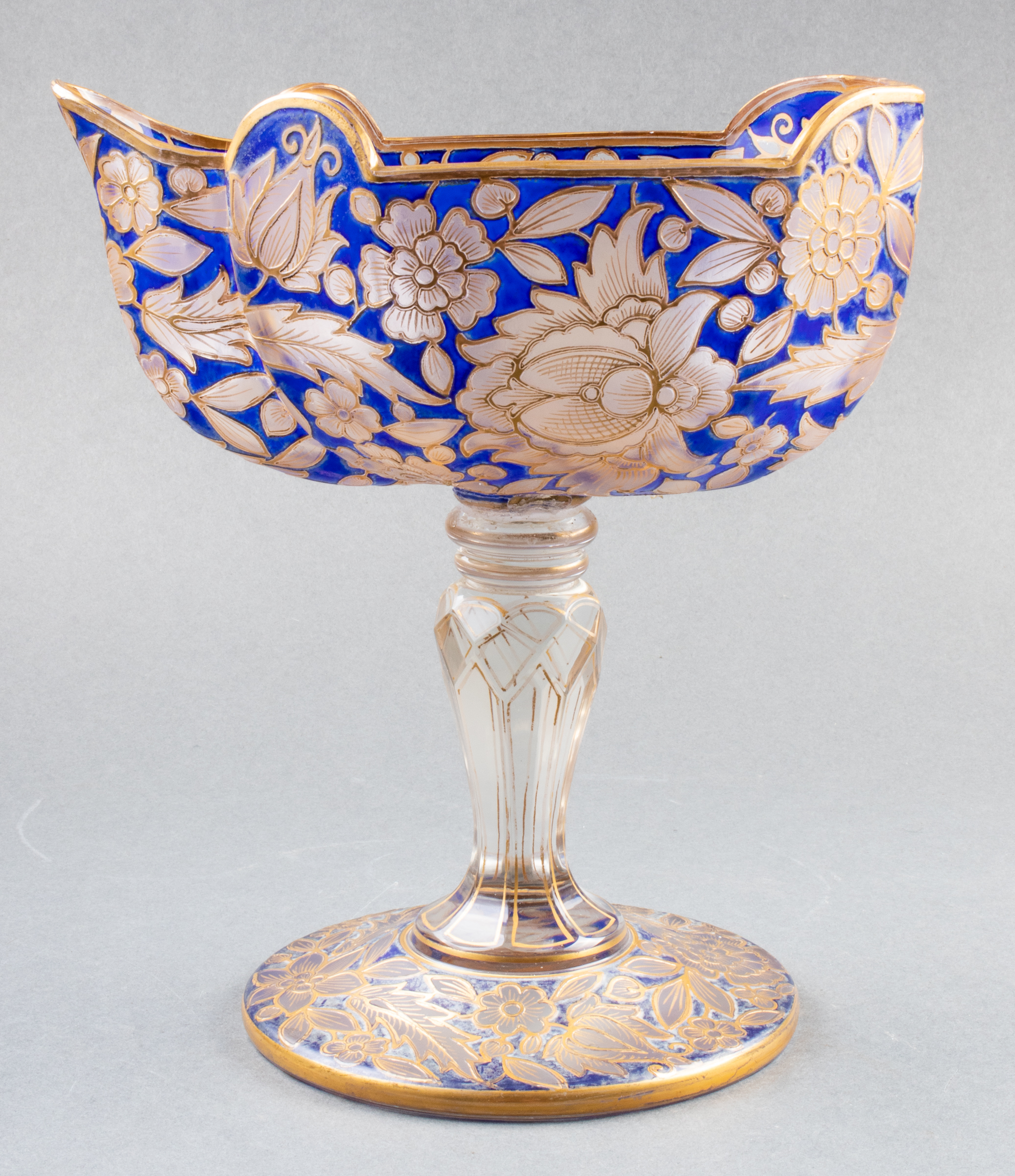 MOSER MANNER COBALT & GILT GLASS