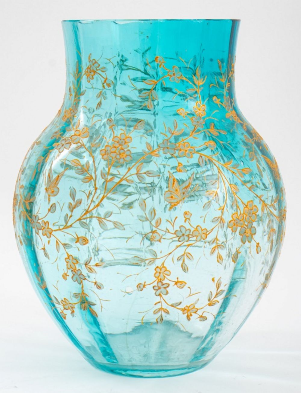 MOSER MANNER GILT ENAMELED BLUE