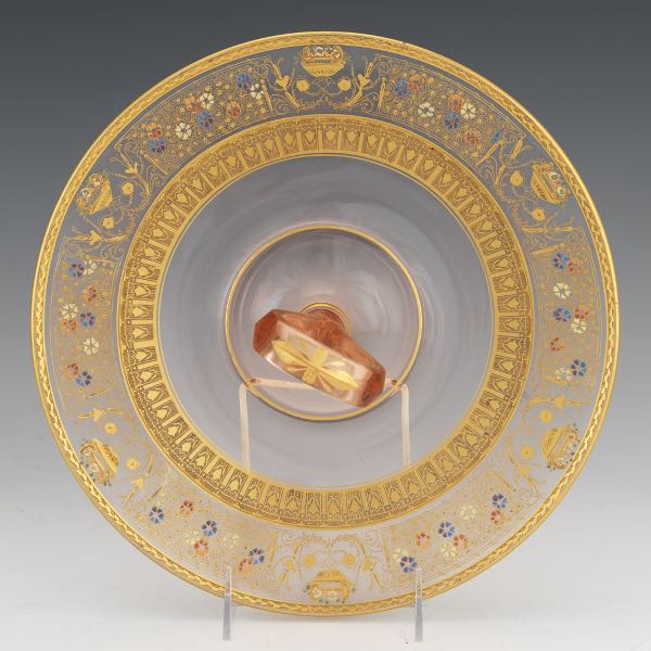 MOSER PEACH BLOOM GILT GLASS