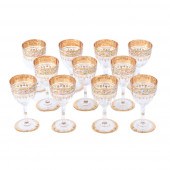 MOSER SET OF 13 GILT AND HAND