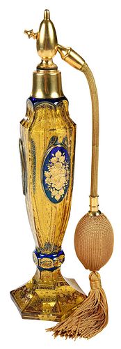 MOSER STYLE COBALT GLASS AND GILT