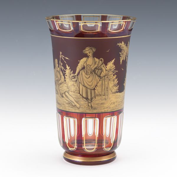 MOSER STYLE VASE  9 ¾" x 6 ¼" 