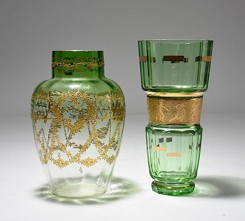 MOSER VASES14.5" hand painted Moser