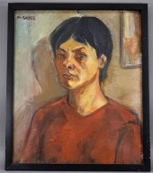MOSES SOYER O/C PORTRAIT PAINT