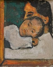 'MOTHER AND CHILD', PASTEL AND