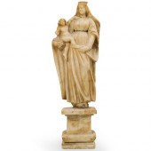 MOTHER & CHILD CARVED ALABASTE