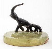 MOTHER & CHILD ELEPHANTS BRONZ