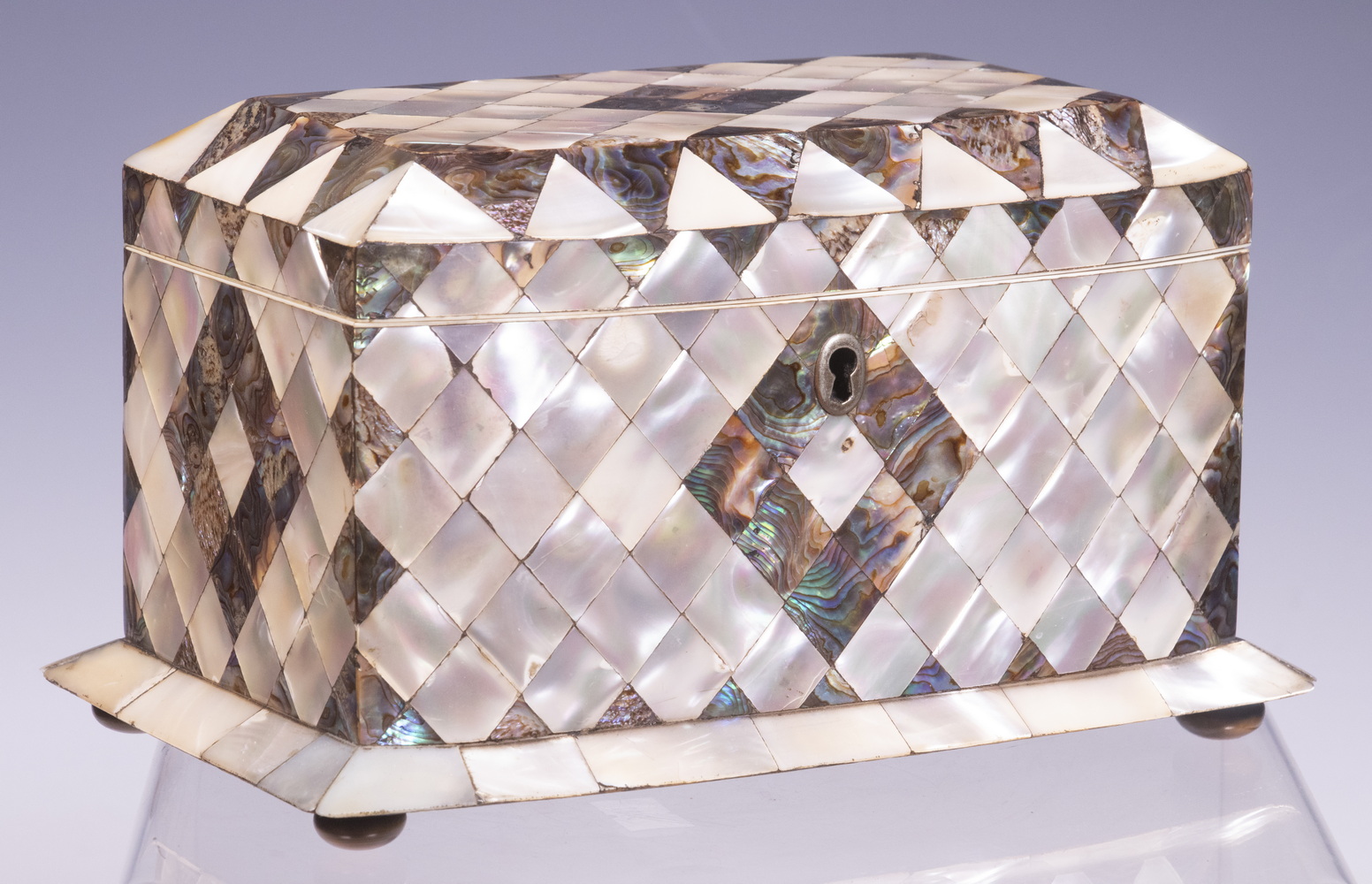 MOTHER-OF-PEARL & ABALONE TEA CADDY