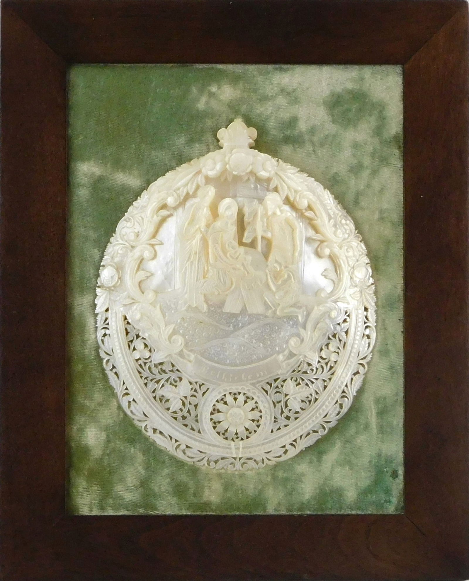 MOTHER-OF-PEARL CARVED SHELL