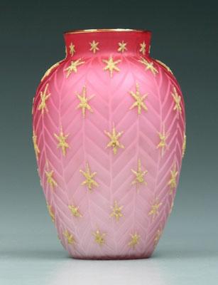 Mother-of-pearl coralene vase,