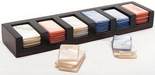 MOTHER OF PEARL FARO MARKERS IN