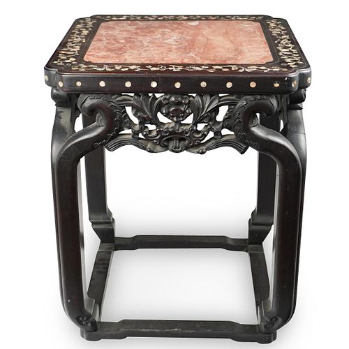MOTHER-OF-PEARL INLAID HARDWOOD