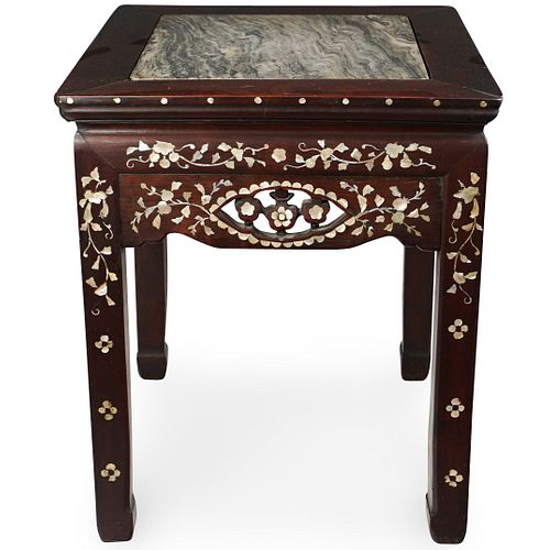 MOTHER-OF-PEARL INLAID HARDWOOD