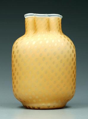 Mother-of-pearl pale amber vase, of