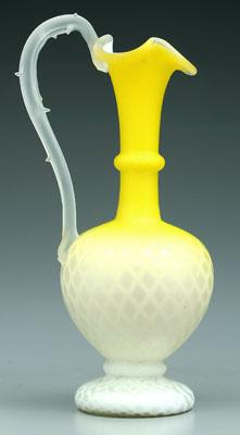 Mother-of-pearl satin glass ewer,