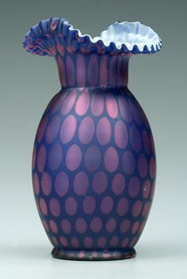 Mother-of-pearl satin glass vase,