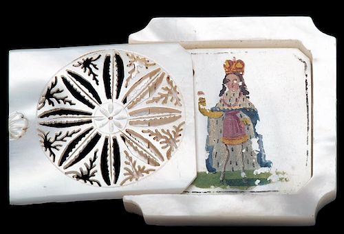 MOTHER OF PEARL WHIST COUNTER BOX