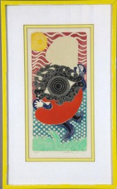 Motoi Oi Hand Colored WoodcutD