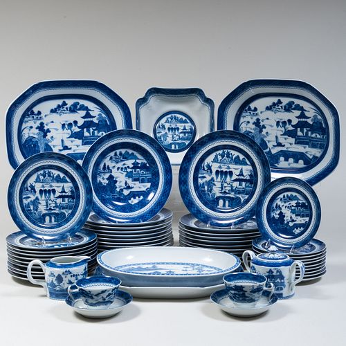 MOTTAHEDEH BLUE AND WHITE PORCELAIN