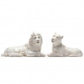 MOTTAHEDEH RECUMBENT LION AND