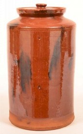 MOTTLE GLAZED REDWARE STORAGE