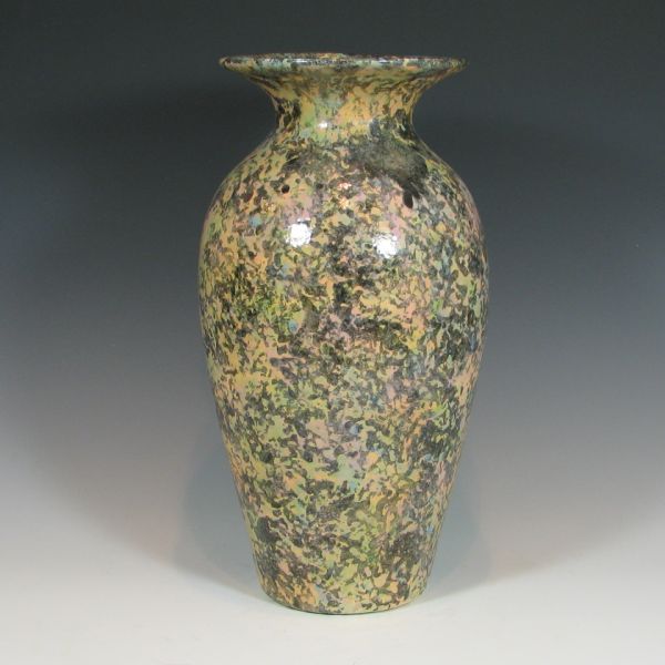 Mottled floor vase. Unmarked. Mint.