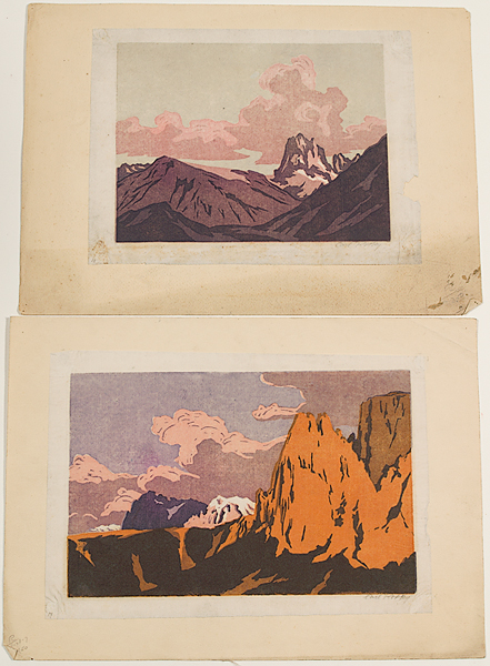 Mountain Woodblock Prints by Carl
