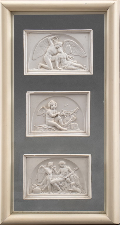 MOUNTED BAS RELIEF BISQUE PORCELAIN
