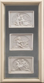 MOUNTED BAS RELIEF BISQUE PORC