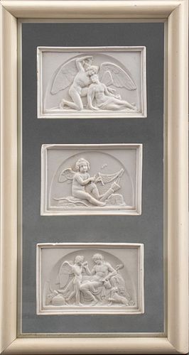 MOUNTED BAS RELIEF BISQUE PORCELAIN