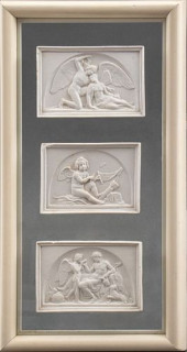 MOUNTED BAS RELIEF BISQUE PORC