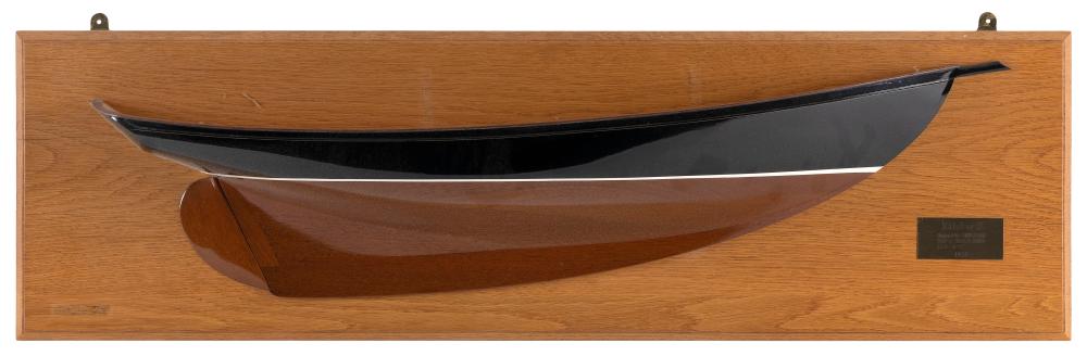 MOUNTED HALF HULL MODEL OF A JOHN