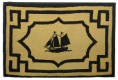 MOUNTED HOOKED RUG OF A SCHOON